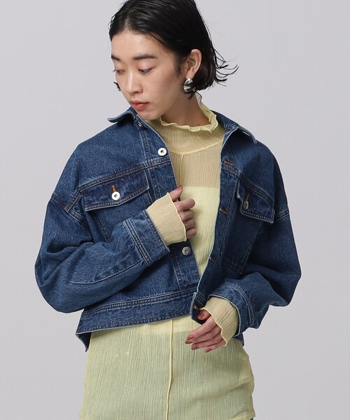 GALLEST(ギャレスト)の「フォルムデニムジャケット(デニムジャケット・レディース・アイボリー/チャコールグレー/ネイビー・40/38/36)」の7枚目の写真