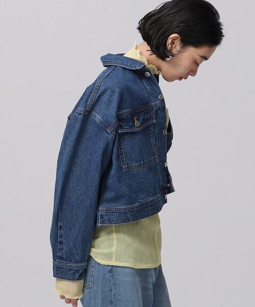 GALLEST(ギャレスト)の「フォルムデニムジャケット(デニムジャケット・レディース・アイボリー/チャコールグレー/ネイビー・40/38/36)」の8枚目の写真