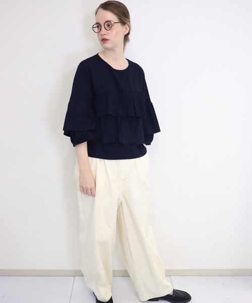 haupia オーランドを巡るパンツ 38 セール】ラップリネン混ワイドパンツ（その他パンツ