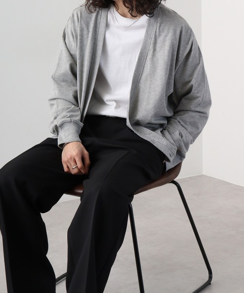 FUNALIVE(ファンアライブ)の「Simple v neck cardigan / シンプルVネックカーディガン / unisex(カーディガン/ボレロ・メンズ・ラベンダー/ブラック/アッシュグレー/杢グレー/チャコールグレー・M/L/XL)」の4枚目の写真