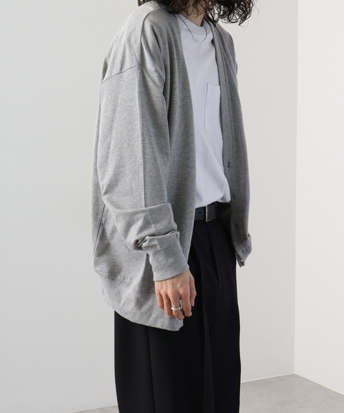 FUNALIVE(ファンアライブ)の「Simple v neck cardigan / シンプルVネックカーディガン / unisex(カーディガン/ボレロ・メンズ・ラベンダー/ブラック/アッシュグレー/杢グレー/チャコールグレー・M/L/XL)」の8枚目の写真