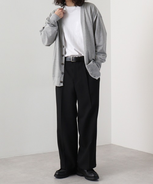 FUNALIVE(ファンアライブ)の「Simple v neck cardigan / シンプルVネックカーディガン / unisex(カーディガン/ボレロ・メンズ・ラベンダー/ブラック/アッシュグレー/杢グレー/チャコールグレー・M/L/XL)」の9枚目の写真