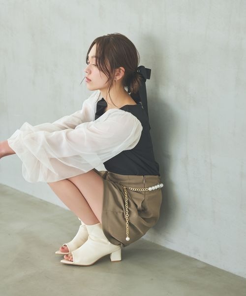 mysty woman(ミスティウーマン)の「ロングリボンバレッタ 107780(バレッタ/ヘアクリップ・レディース・ブラック・FREE)」の2枚目の写真