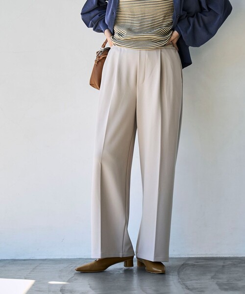 coen（コーエン）の「イージービューティーワイドパンツ（WEB限定サイズ）（スラックス・レディース・ブラック/ベージュ/オレンジ/ダークグレー/ケリーグリーン・S/M/L/XL）」の3枚目の写真