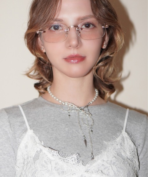 セール】【 IMARI / イマリ 】 クリアレンズ リムレス スクエア 伊達