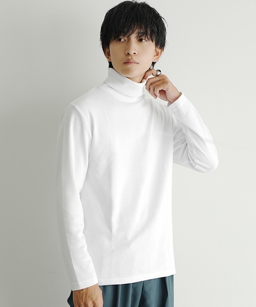 MinoriTY(マイノリティ)の「【MinoriTY select】スムース生地ハイネック&タートルネックインナー用ロンT 長袖カットソー メンズ 冬服 春服 Tシャツ ヒートインナー モックネック(Tシャツ/カットソー・メンズ・ホワイト/ホワイト系その他/ベージュ系その他/ベージュ/ブラック系その他/ブラック/サックスブルー/ブラック系その他2/ブラック系その他3/ホワイト系その他2/ホワイト系その他3・M/L/LL)」の20枚目の写真