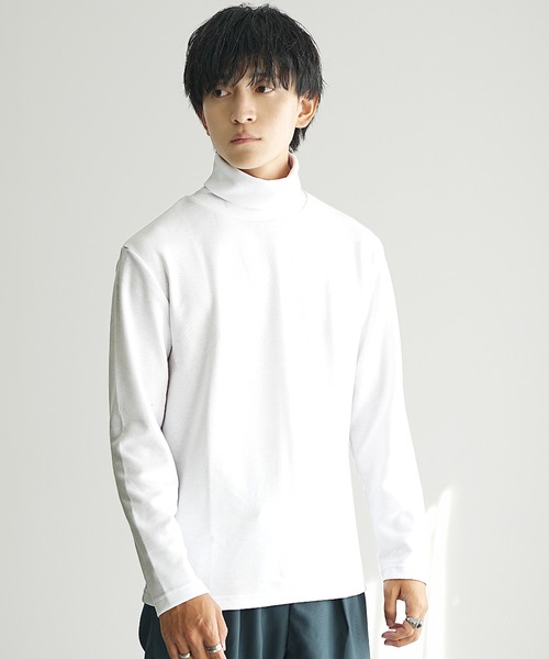 MinoriTY(マイノリティ)の「【MinoriTY select】スムース生地ハイネック&タートルネックインナー用ロンT 長袖カットソー メンズ 冬服 春服 Tシャツ ヒートインナー モックネック(Tシャツ/カットソー・メンズ・ホワイト/ホワイト系その他/ベージュ系その他/ベージュ/ブラック系その他/ブラック/サックスブルー/ブラック系その他2/ブラック系その他3/ホワイト系その他2/ホワイト系その他3・M/L/LL)」の21枚目の写真