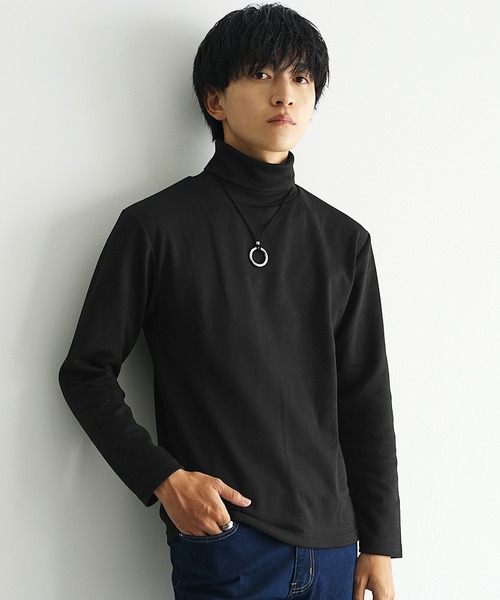 【ブラック】トリコット長袖ハイネックカットソー <PERFORMANCE> (MENS) トリコットハイネック長袖シャツ(長袖シャツ・ポロシャツ)|PING(ピン