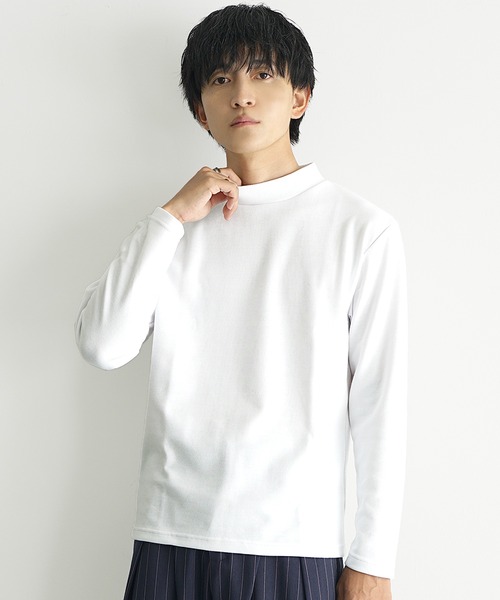 MinoriTY(マイノリティ)の「【MinoriTY select】スムース生地ハイネック&タートルネックインナー用ロンT 長袖カットソー メンズ 冬服 春服 Tシャツ ヒートインナー モックネック(Tシャツ/カットソー・メンズ・ホワイト/ホワイト系その他/ベージュ系その他/ベージュ/ブラック系その他/ブラック/サックスブルー/ブラック系その他2/ブラック系その他3/ホワイト系その他2/ホワイト系その他3・M/L/LL)」の12枚目の写真