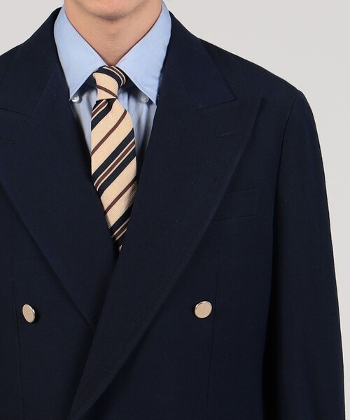 【セール】ウールリネン ダブルブレステッド4Bジャケット（テーラードジャケット）｜TOMORROWLAND（トゥモローランド）