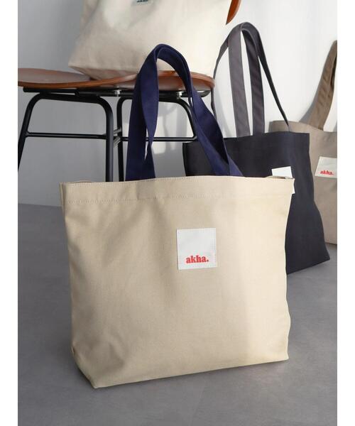 CRAFT STANDARD BOUTIQUE（クラフトスタンダードブティック）の「【追加】akha.　キャンバストート/A4サイズ（トートバッグ・レディース・ベージュ/ブラック/ナチュラル/グレー・FREE）」の8枚目の写真
