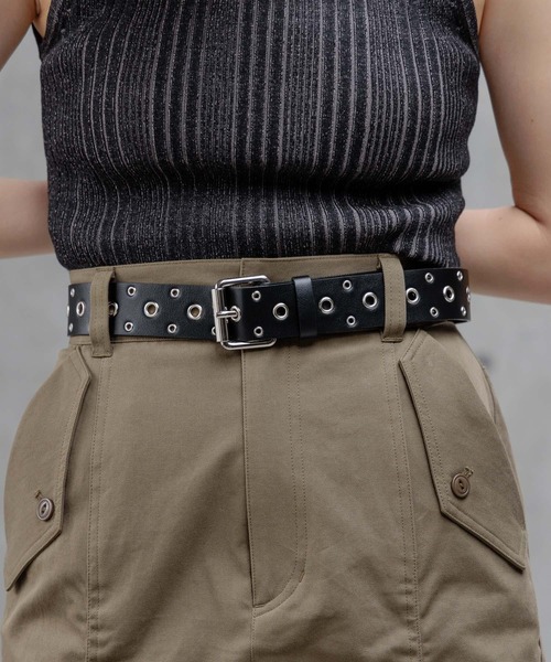PAGEBOY（ページボーイ）の「デザインハトメベルト（ベルト・レディース・ブラック/オフホワイト・FREE）」の14枚目の写真