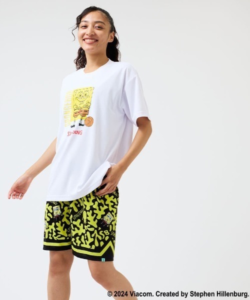 SPALDING（スポルディング）の「【SPALDING/スポルディング】Tシャツ スポンジ・ボブ バスケットボール フリーク/半袖Tシャツ（Tシャツ/カットソー・メンズ・ブラック/ホワイト・X-LARGE/LARGE/MEDIUM/SMALL）」の3枚目の写真