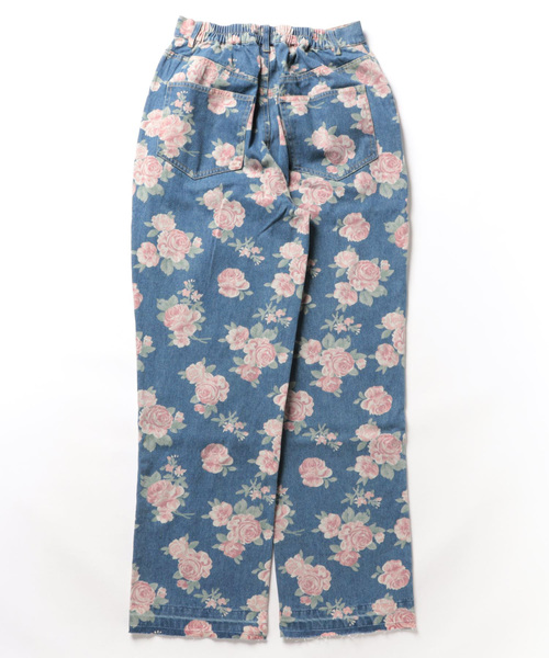 BITTOKO(ビットコ)の「花プリントデニム(デニムパンツ・レディース・ブルー・SMALL/MEDIUM)」の2枚目の写真