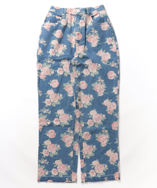 BITTOKO(ビットコ)の「花プリントデニム(デニムパンツ・レディース・ブルー・SMALL/MEDIUM)」の4枚目の写真