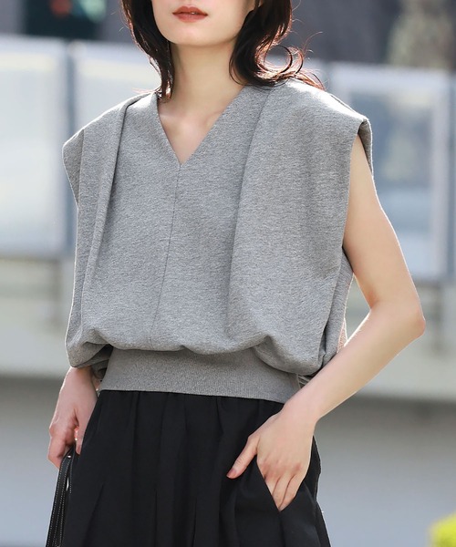 tシャツ ショート丈Vネック裏毛トップス「綿100％使用」「洗える」 レディース セール】ショート丈Vネック裏毛トップス【綿100％使用】【洗える