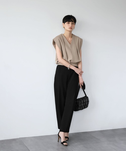 tシャツ ショート丈Vネック裏毛トップス「綿100％使用」「洗える」 レディース セール】ショート丈Vネック裏毛トップス【綿100％使用】【洗える