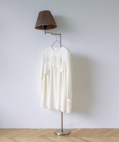 KBF（ケイビーエフ）の「ドロストギャザースリーブミニワンピース（ワンピース・レディース・ピンク/アイボリー/ブラック・ONE）」の17枚目の写真