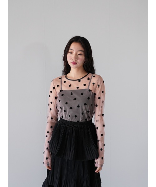 tシャツ クローバー シースルー トップス シアー カットソー ヘルシー バックオープン 肌見せ 総柄 シースルートップス シアートップス レディース セール】クローバー シースルー トップス シアー カットソー
