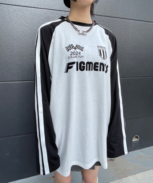 Figments（フィグメンツ）の「サイドラインビッグラグランロンT（Tシャツ/カットソー・レディース・ブラック・FREE）」の3枚目の写真