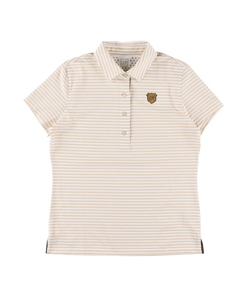 ZOY(ゾーイ)の「WOMENS 天竺ボーダー 半袖シャツ(ポロシャツ・レディース・ブルー系/ネイビー/ベージュ・40/38/36)」の4枚目の写真