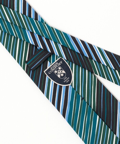 BEAMS F(ビームスエフ)の「JOHN COMFORT / コットン ハンドペイント風 ストライプ ネクタイ(ネクタイ・メンズ・ブルー/ブラウン・ONE SIZE)」の7枚目の写真