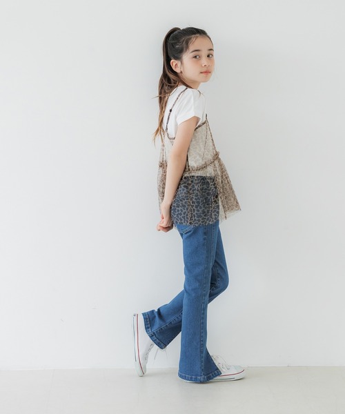 coca(coca)(コカ)の「キッズ 親子お揃いチュールキャミビスチェ(キャミソール・キッズ・レオパード/ブラック・110/120/130/140)」の4枚目の写真