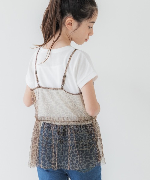 coca(coca)(コカ)の「キッズ 親子お揃いチュールキャミビスチェ(キャミソール・キッズ・レオパード/ブラック・110/120/130/140)」の5枚目の写真