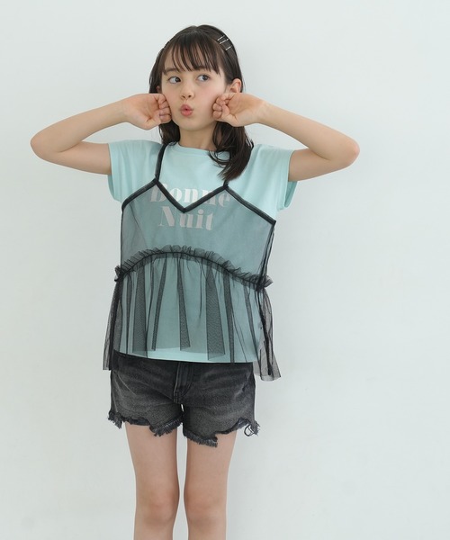 coca(coca)(コカ)の「キッズ 親子お揃いチュールキャミビスチェ(キャミソール・キッズ・レオパード/ブラック・110/120/130/140)」の8枚目の写真