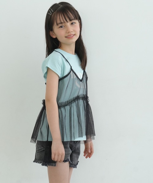 coca(coca)(コカ)の「キッズ 親子お揃いチュールキャミビスチェ(キャミソール・キッズ・レオパード/ブラック・110/120/130/140)」の10枚目の写真