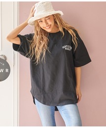 anap mimpi | コーデュロイ サーフ 刺繍 裾ラウンド コットン ビッグ Tシャツ(Tシャツ/カットソー)