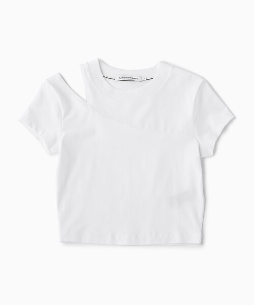 大人気★  CKロゴ ベビーTシャツ クロップドTシャツ Calvin Klein tシャツ メタ CK ベビーTシャツ レディース