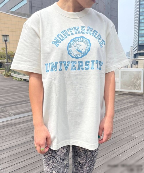 【日本製】グリーンボウル 【GREEN BOWL】Organic CottonT-shirts (C柄 NORTHE SHORE）（Tシャツ/カットソー）｜GREEN BOWL（グリーンボウル）