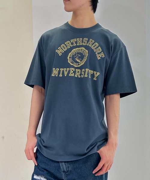 【日本製】グリーンボウル 【GREEN BOWL】Organic CottonT-shirts (C柄 NORTHE SHORE）（Tシャツ/カットソー）｜GREEN BOWL（グリーンボウル）