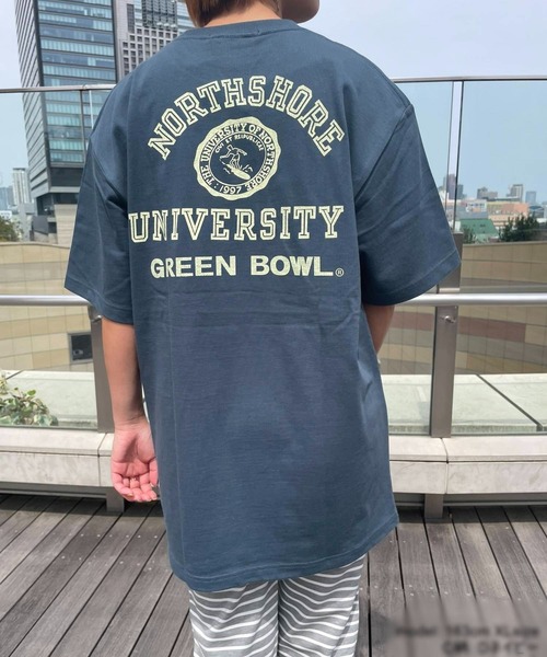 tシャツ 「日本製」グリーンボウル 「GREEN BOWL」Organic CottonT-shirts (C柄 NORTHE SHORE） レディー GREEN BOWL tシャツ 「日本製」グリーンボウル 「GREEN BOWL