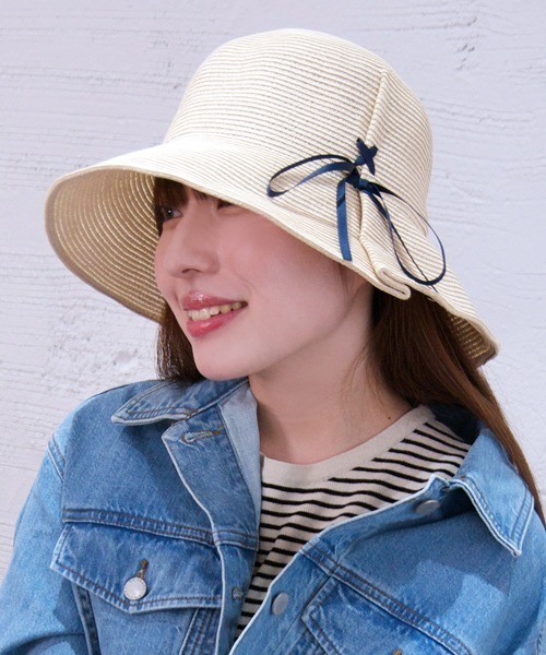 polcadot（ポルカドット）の「ソフトペーパーリボンハット（ハット・レディース・ブラック/ベージュ/キャメル・FREE）」の2枚目の写真