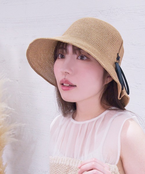 polcadot（ポルカドット）の「ソフトペーパーリボンハット（ハット・レディース・ブラック/ベージュ/キャメル・FREE）」の7枚目の写真