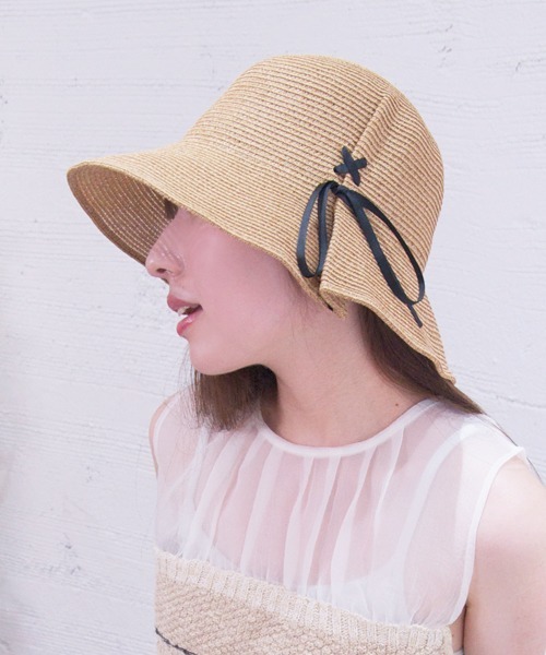 polcadot（ポルカドット）の「ソフトペーパーリボンハット（ハット・レディース・ブラック/ベージュ/キャメル・FREE）」の11枚目の写真