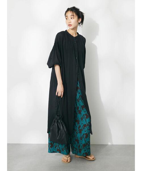 CRAFT STANDARD BOUTIQUE（クラフトスタンダードブティック）の「ヴィンテージボイル袖シャーリングワンピース（ワンピース・レディース・ブルー系/ブラック/ブラウン・FREE）」の21枚目の写真