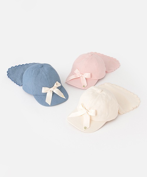 petit main(プティマイン)の「ガーリーリボンキャップ(キャップ・キッズ・クリーム/ライトピンク/ブルー・54cm/50cm/52cm)」の12枚目の写真