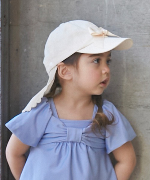petit main(プティマイン)の「ガーリーリボンキャップ(キャップ・キッズ・クリーム/ライトピンク/ブルー・54cm/50cm/52cm)」の9枚目の写真
