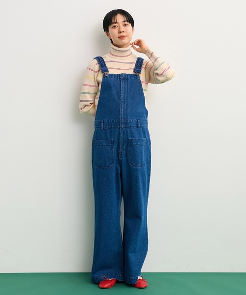 CHILD WOMAN（チャイルドウーマン）の「もちもちマルチボーダー リブタートル（ニット/セーター・レディース・ネイビー/アイボリー・FREE）」の8枚目の写真