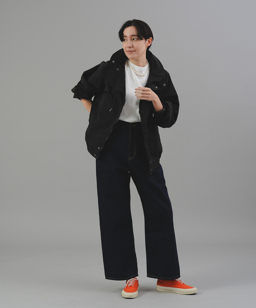 OUTDOOR PRODUCTS(アウトドアプロダクツ)の「≪追加分 2≫LEE 別注ハイウエストルーズデニム(デニムパンツ・レディース・ネイビー・X-SMALL/SMALL/MEDIUM)」の5枚目の写真