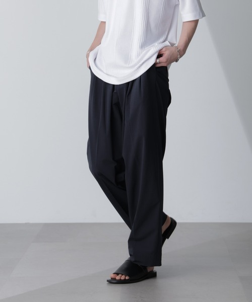 NANO universe（ナノユニバース）の「「AIR PASSAGE」テーパードイージーパンツ（セットアップ可）（その他パンツ・メンズ・ネイビー/ライトブラウン/ブラック・M/L/XL）」の3枚目の写真