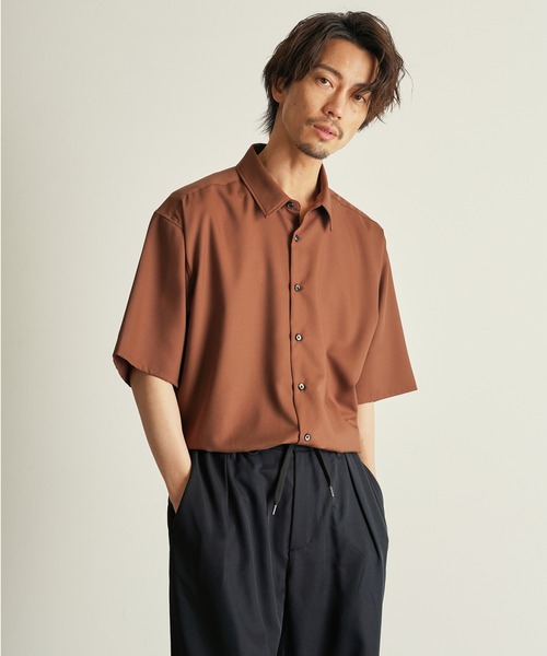 CUSTOM CULTURE（カスタムカルチャー）の「【Custom Culture】ポリレーヨンTWILLショートスリーブシャツ（シャツ/ブラウス・メンズ・ベージュ系その他/ブラウン/ブラック/ライトグレー/オレンジ系・3/2/4）」の10枚目の写真