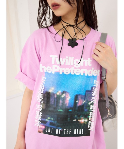 SLY(スライ)の「FOAM LOGO PHOTO T/SH フォーム ロゴ フォト ティーシャツ(Tシャツ/カットソー・レディース・ホワイト/ピンク/ブラック/杢グレー・FREE)」の4枚目の写真