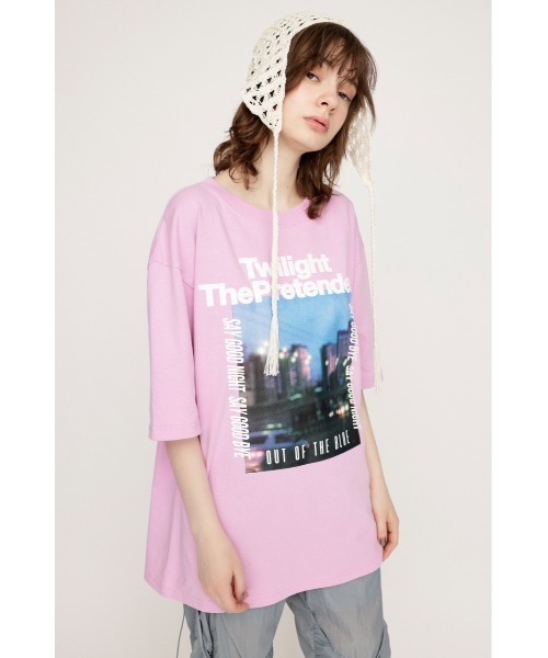 SLY(スライ)の「FOAM LOGO PHOTO T/SH フォーム ロゴ フォト ティーシャツ(Tシャツ/カットソー・レディース・ホワイト/ピンク/ブラック/杢グレー・FREE)」の10枚目の写真