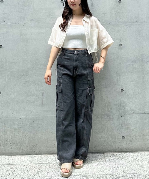 archives(アルシーヴ)の「クロップドドロスシアーシャツ(シャツ/ブラウス・レディース・ピンク/グレー/ブラック/アイボリー・MEDIUM)」の11枚目の写真