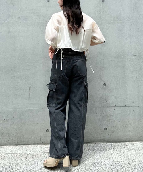 archives(アルシーヴ)の「クロップドドロスシアーシャツ(シャツ/ブラウス・レディース・ピンク/グレー/ブラック/アイボリー・MEDIUM)」の10枚目の写真