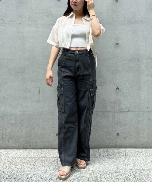 archives(アルシーヴ)の「クロップドドロスシアーシャツ(シャツ/ブラウス・レディース・ピンク/グレー/ブラック/アイボリー・MEDIUM)」の8枚目の写真